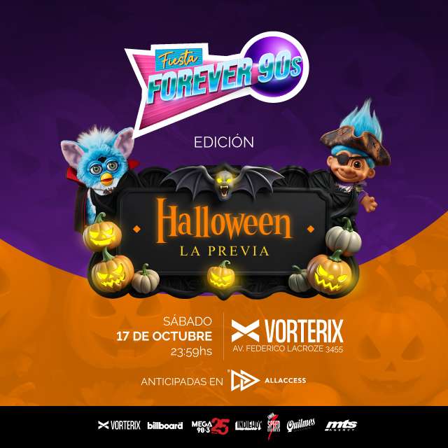 FIESTA FOREVER 90s – EDICIÓN HALLOWEEN en Teatro Vorterix
